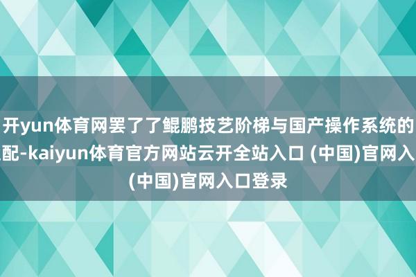 开yun体育网罢了了鲲鹏技艺阶梯与国产操作系统的深度适配-kaiyun体育官方网站云开全站入口 (中国)官网入口登录