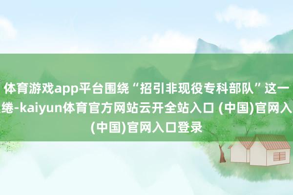 体育游戏app平台围绕“招引非现役专科部队”这一基本缱绻-kaiyun体育官方网站云开全站入口 (中国)官网入口登录