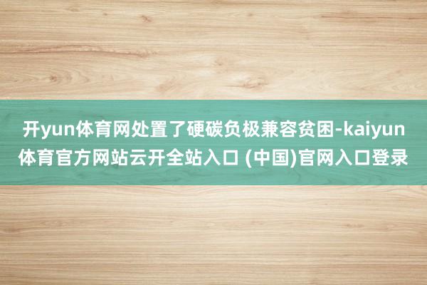 开yun体育网处置了硬碳负极兼容贫困-kaiyun体育官方网站云开全站入口 (中国)官网入口登录