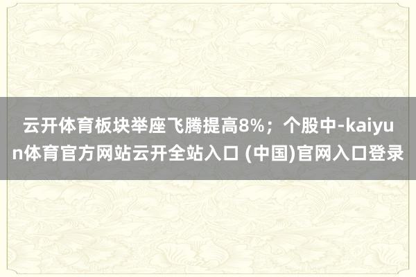 云开体育板块举座飞腾提高8%；个股中-kaiyun体育官方网站云开全站入口 (中国)官网入口登录