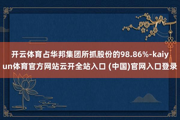 开云体育占华邦集团所抓股份的98.86%-kaiyun体育官方网站云开全站入口 (中国)官网入口登录