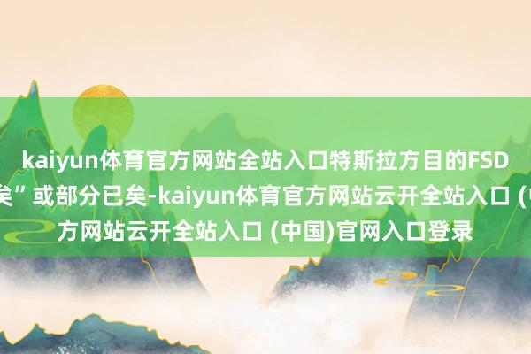 kaiyun体育官方网站全站入口特斯拉方目的FSD功能“现时依然已矣”或部分已矣-kaiyun体育官方网站云开全站入口 (中国)官网入口登录