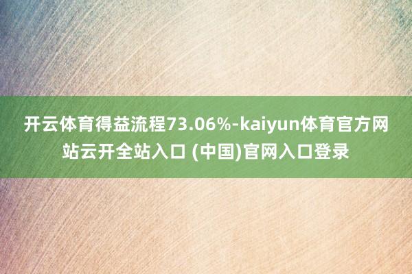 开云体育得益流程73.06%-kaiyun体育官方网站云开全站入口 (中国)官网入口登录