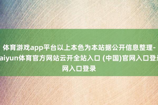 体育游戏app平台以上本色为本站据公开信息整理-kaiyun体育官方网站云开全站入口 (中国)官网入口登录