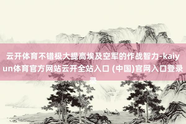 云开体育不错极大提高埃及空军的作战智力-kaiyun体育官方网站云开全站入口 (中国)官网入口登录