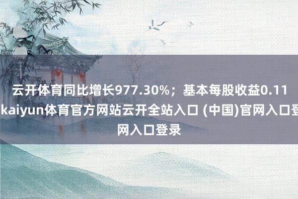 云开体育同比增长977.30%；基本每股收益0.11元-kaiyun体育官方网站云开全站入口 (中国)官网入口登录