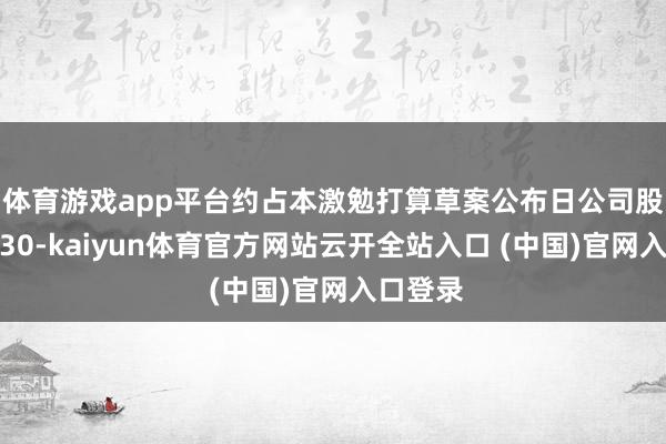 体育游戏app平台约占本激勉打算草案公布日公司股本总和30-kaiyun体育官方网站云开全站入口 (中国)官网入口登录