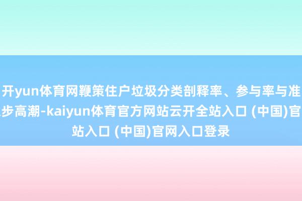 开yun体育网鞭策住户垃圾分类剖释率、参与率与准确投放率稳步高潮-kaiyun体育官方网站云开全站入口 (中国)官网入口登录