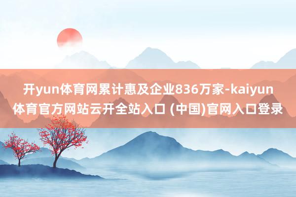 开yun体育网累计惠及企业836万家-kaiyun体育官方网站云开全站入口 (中国)官网入口登录